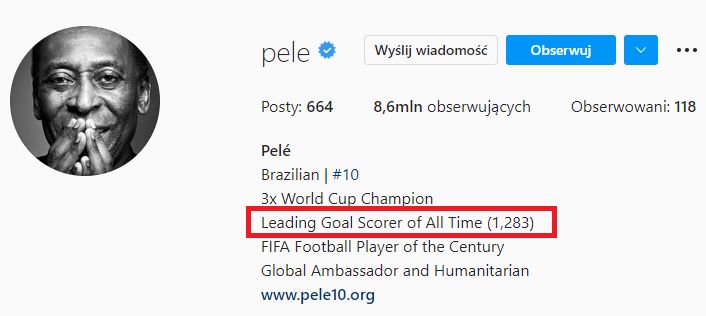 CR7 zostaje NAJSKUTECZNIEJSZYM STRZELCEM w historii, a profil Pele... xD